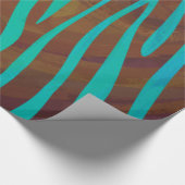 Zebra bruin en Blauwgroen afdrukken Cadeaupapier (Hoek)