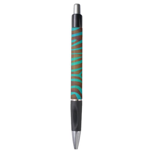 Zebra bruin en Blauwgroen afdrukken Pen (Voorkant Verticaal)