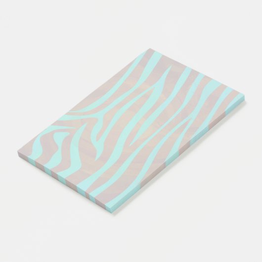 Zebra bruin en Blauwgroen afdrukken Post-it® Notes (Schuin)