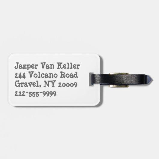 Zebra bruin en Blauwgroen "Wild Me Design" Bagagelabel (Achterkant horizontaal)