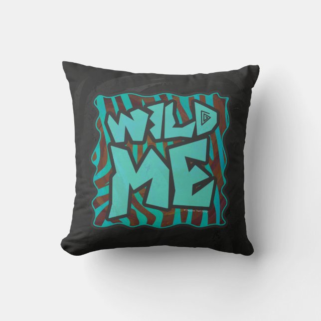 Zebra bruin en Blauwgroen "Wild Me Design" Kussen (Voorkant)