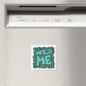 Zebra bruin en Blauwgroen "Wild Me Design" Magneet (Insitu (Vaatwasser))