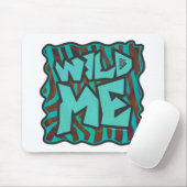 Zebra bruin en Blauwgroen "Wild Me Design" Muismat (Met muis)