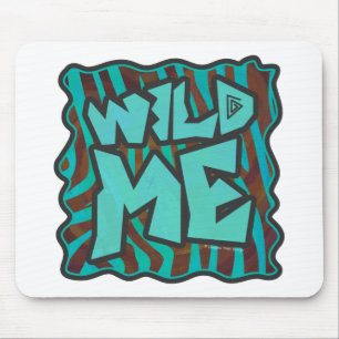 Zebra bruin en Blauwgroen "Wild Me Design" Muismat