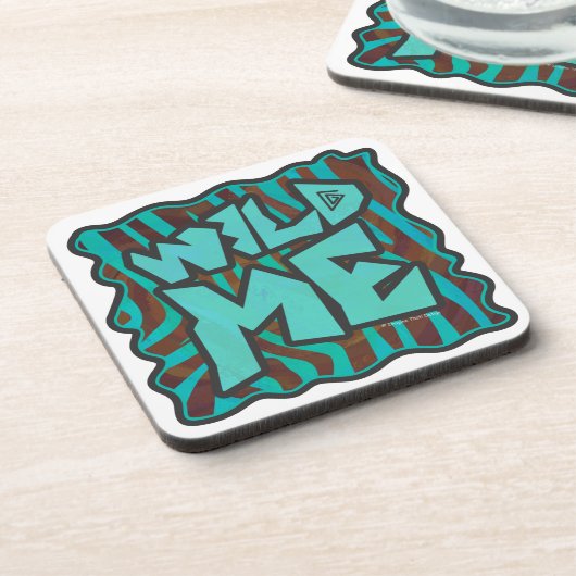 Zebra bruin en Blauwgroen "Wild Me Design" Onderzetter (Linkerzijde)