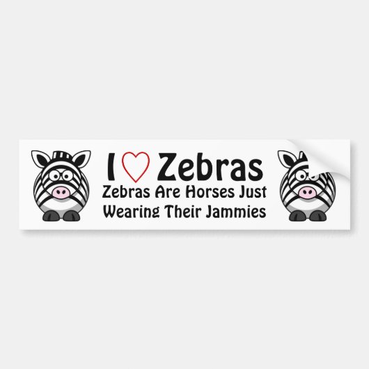 Zebra Bumpersticker (Voorkant)