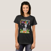 Zebra Bunny Egg Hunting Zebra Happy Pasen T-shirt (Voorkant volledig)