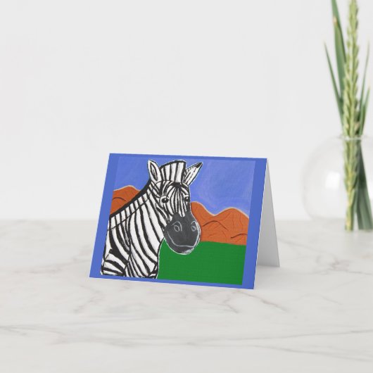 Zebra by Joel Anderson small greeting card Kaart (Voorkant)
