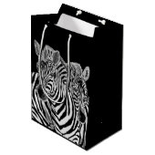 Zebra-cadeaubag Medium Cadeauzakje (Voorkant Gekanteld)