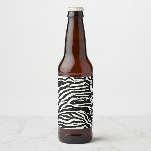 Zebra Camouflage Black en White Artistic Pattern Bier Etiket (Voorkant)