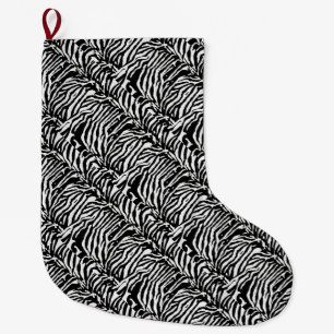 Zebra Camouflage Black en White Artistic Pattern Grote Kerstsok