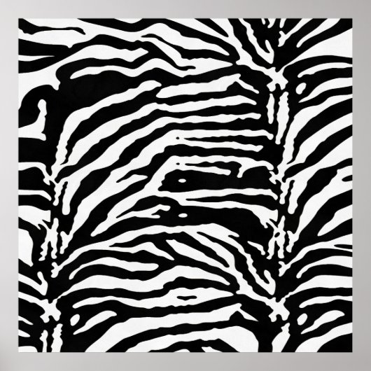 Zebra Camouflage Black en White Artistic Pattern Poster (Voorkant)