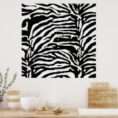 Zebra Camouflage Black en White Artistic Pattern Poster (Keuken)