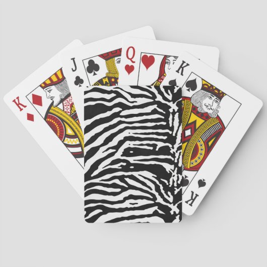 Zebra Camouflage Zwart en Wit Artistiek Patroon Pokerkaarten (Achterkant)