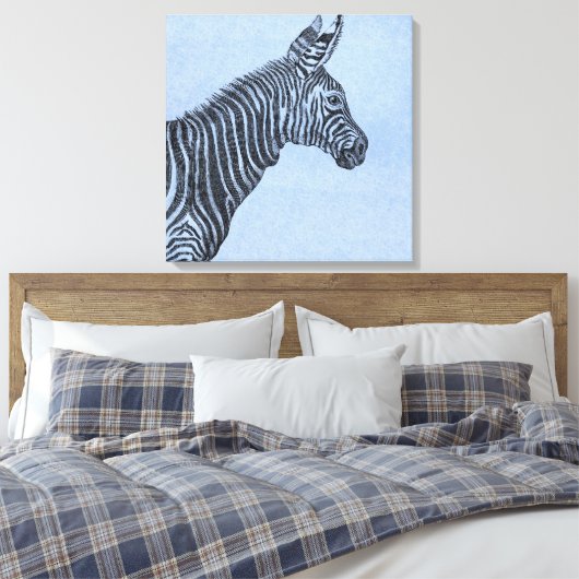 Zebra Canvas Afdruk (Insitu (Slaapkamer))