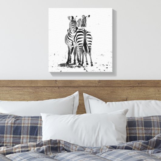 Zebra Canvas Afdruk (Insitu (Slaapkamer))