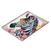 Zebra Carnet Floral Aquarelle Art (Côté gauche)