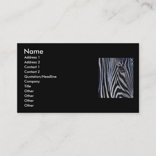 Zebra Carte de visite (Devant)