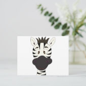 Zebra cartoon briefkaart (Staand voorkant)