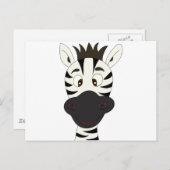 Zebra cartoon briefkaart (Voorkant / Achterkant)