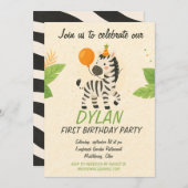 Zebra Cartoon Textured Stripes Pattern – Black & C Kaart (Voorkant / Achterkant)