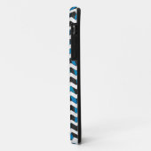 Zebra Chevron Black en Blue Case-Mate iPhone Case (Achterkant/links)