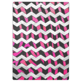 Zebra Chevron Black en Hot Pink Klembord (Achterkant)