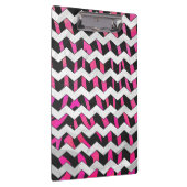Zebra Chevron Black en Hot Pink Klembord (Rechts)