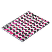Zebra Chevron Black en Hot Pink Notitieboek (Linkerzijde)
