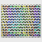 Zebra Chevron Black en Rainbow Print Cadeaupapier (Vlak)