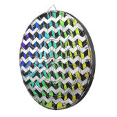 Zebra Chevron Black en Rainbow Print Dartbord (Voorkant Rechts)