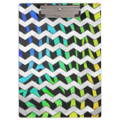 Zebra Chevron Black en Rainbow Print Klembord (Voorkant)