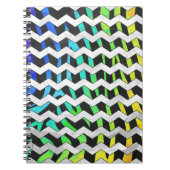 Zebra Chevron Black en Rainbow Print Notitieboek (Voorkant)