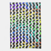 Zebra Chevron Black en Rainbow Print Theedoek (Verticaal)
