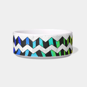 Zebra Chevron Black en Rainbow Print Voerbakje