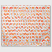 Zebra Chevron Oranje en wit Cadeaupapier (Vlak)