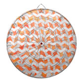 Zebra Chevron Oranje en wit Dartbord (Voorkant)