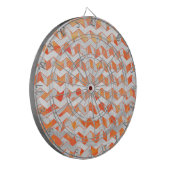 Zebra Chevron Oranje en wit Dartbord (Voorkant Links)