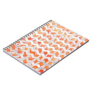 Zebra Chevron Oranje en wit Notitieboek