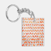 Zebra Chevron Oranje en wit Sleutelhanger (Voorkant Links)