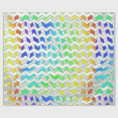 Zebra Chevron Rainbow en White Print Cadeaupapier (Vlak)
