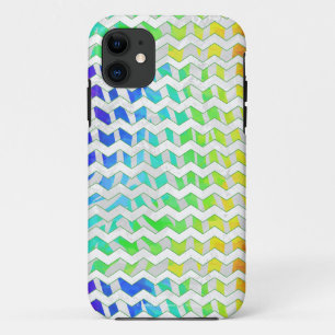 Zebra Chevron Rainbow en White Print iPhone 11 Hoesje