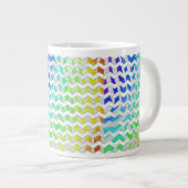 Zebra Chevron Rainbow en White Print Extra Grote Mok (Voorkant rechts)