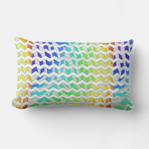 Zebra Chevron Rainbow en White Print Kussen
