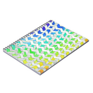 Zebra Chevron Rainbow en White Print Notitieboek