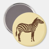 Zebra - Chocolade Brown en Camel Tan Magneet (Voorkant / Achterkant)