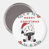 Zebra Christmas Zebras Winter Animaux Magnet (Recto/Verso)
