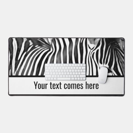 Zebra close-up in zwart&wit bureaumat (Keyboard & Muis)