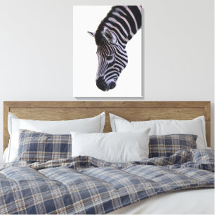Zebra Close-Up Zwarte & Witte Wilde Dieren Muurk Canvas Afdruk