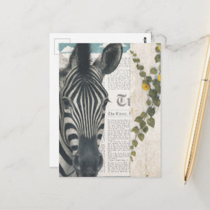 Zebra Collage Briefkaart